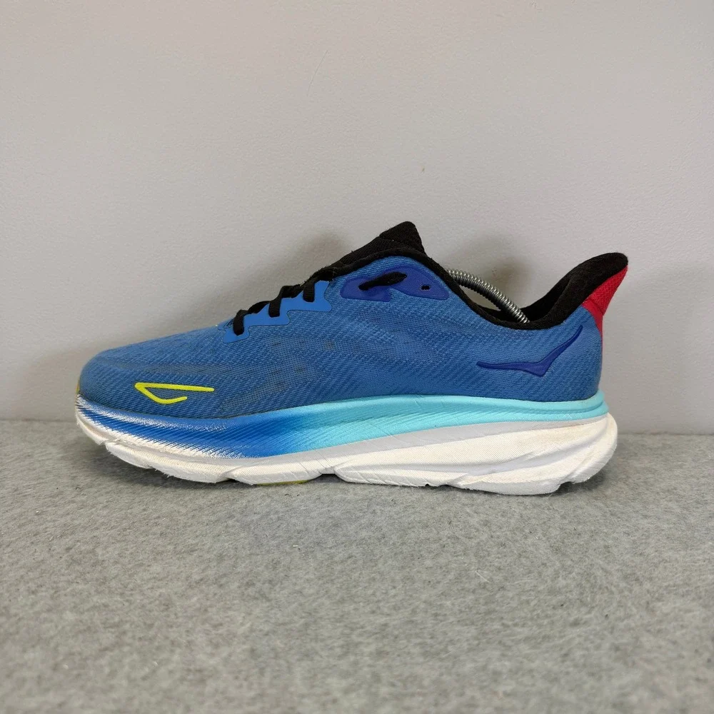 Hoka Clifton 9 Mens Shoes Size 8.5 Blue Yellow Running Sneakers 1127895 VRTL